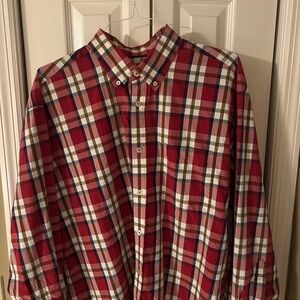 Orvis Red Plaid Casual Button Down Shirt